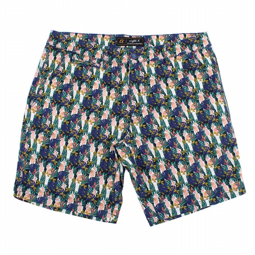 NEW EIGHT X men's tropical print shorts in navy